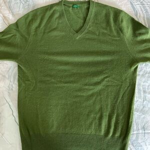 Benetton 100% Cashmere Sweater, Green, Size Medium